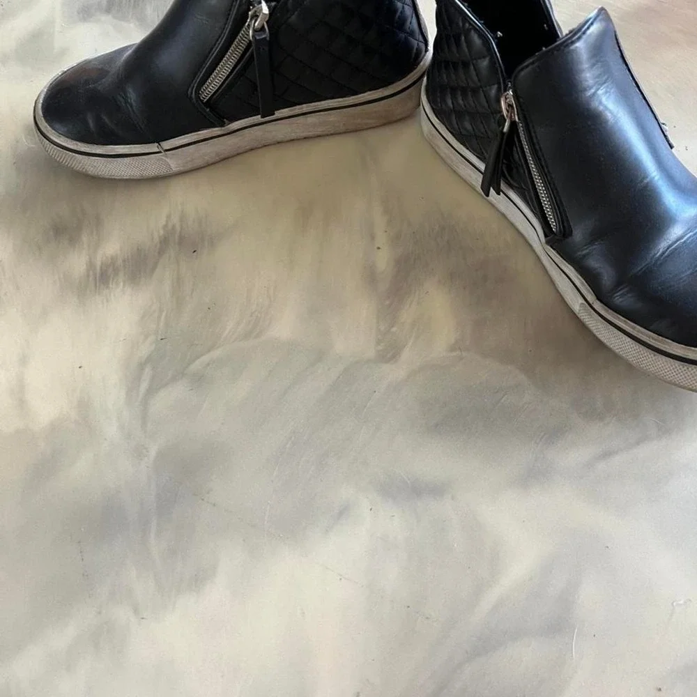 Steve Madden Kids Black Leather Ankle Boots Sz 3